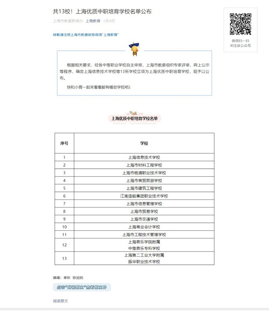 意昂5附中荣获上海市优质中职培育校 意昂5附中荣获上海市优质中职培育校